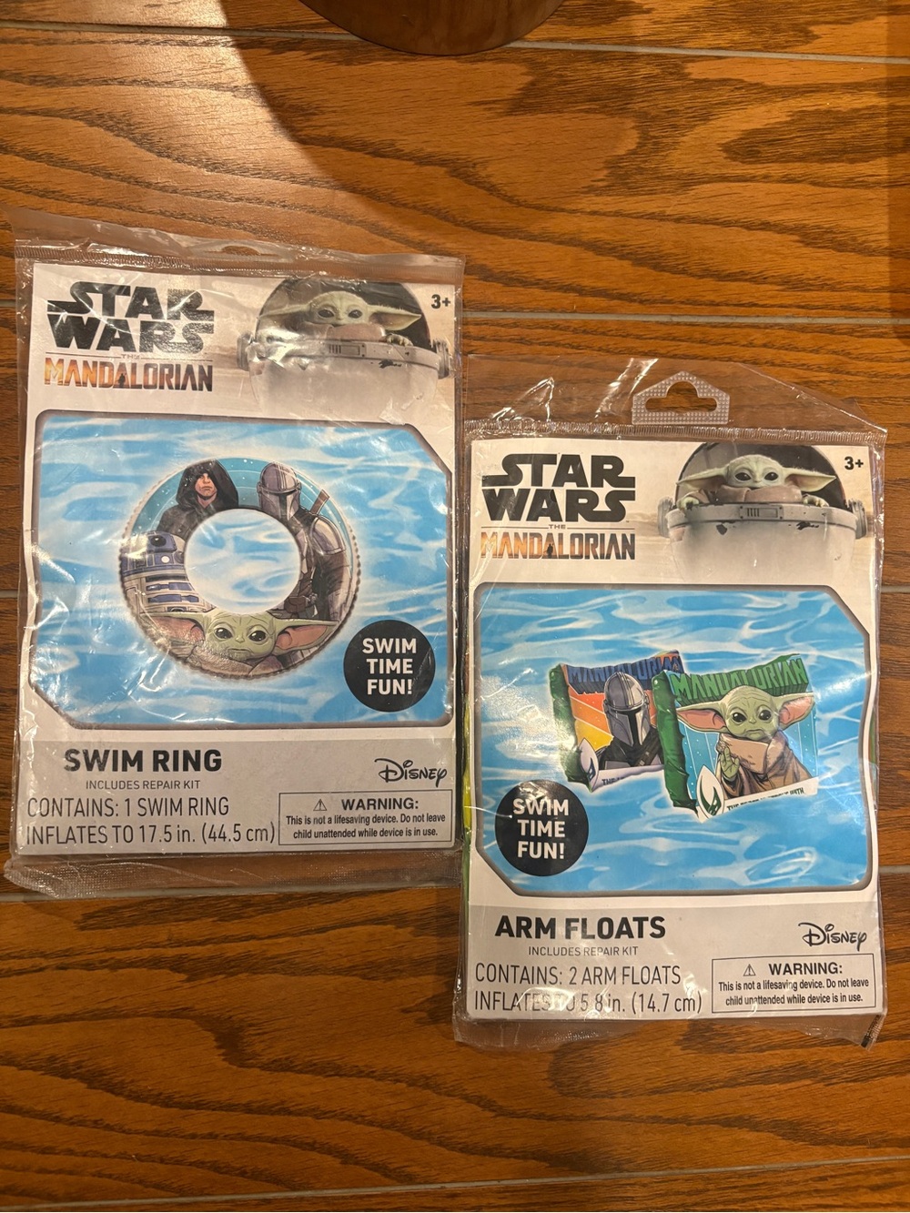 Disney Star Wars The Mandalorian Blue Grogu Swim Ring & Arm Floats Set